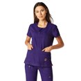 thumbnail image 1 of koi Lite Women's Serenity Round Zip Neck Solid Scrub Top, 1 of 5