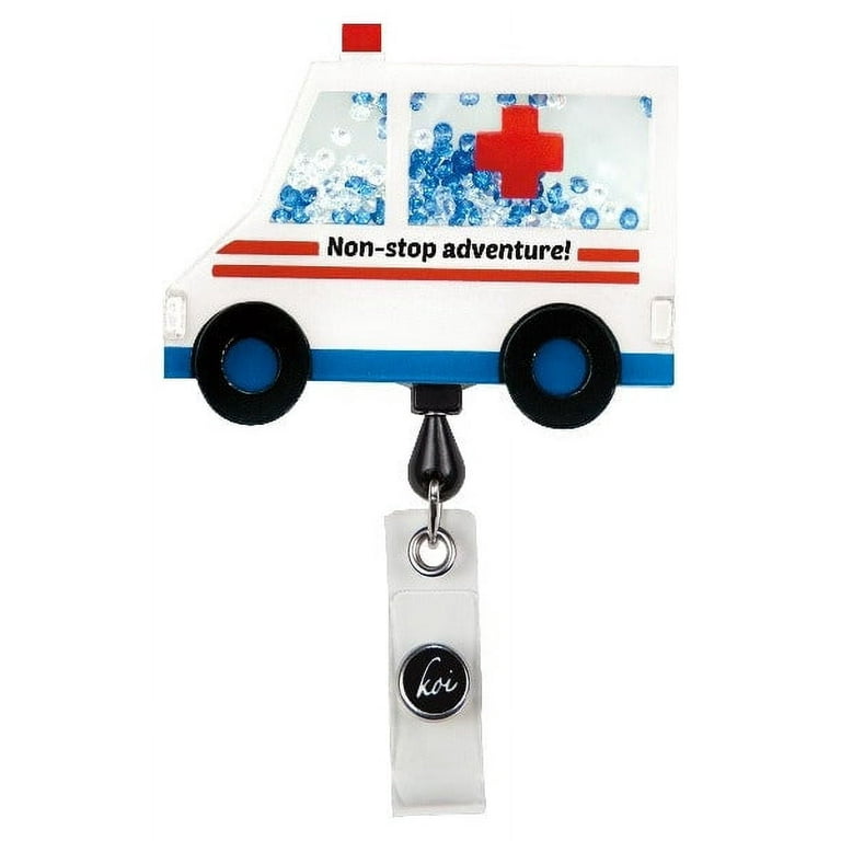 koi Shaker Retractable Badge Reels Color: Ambulance 