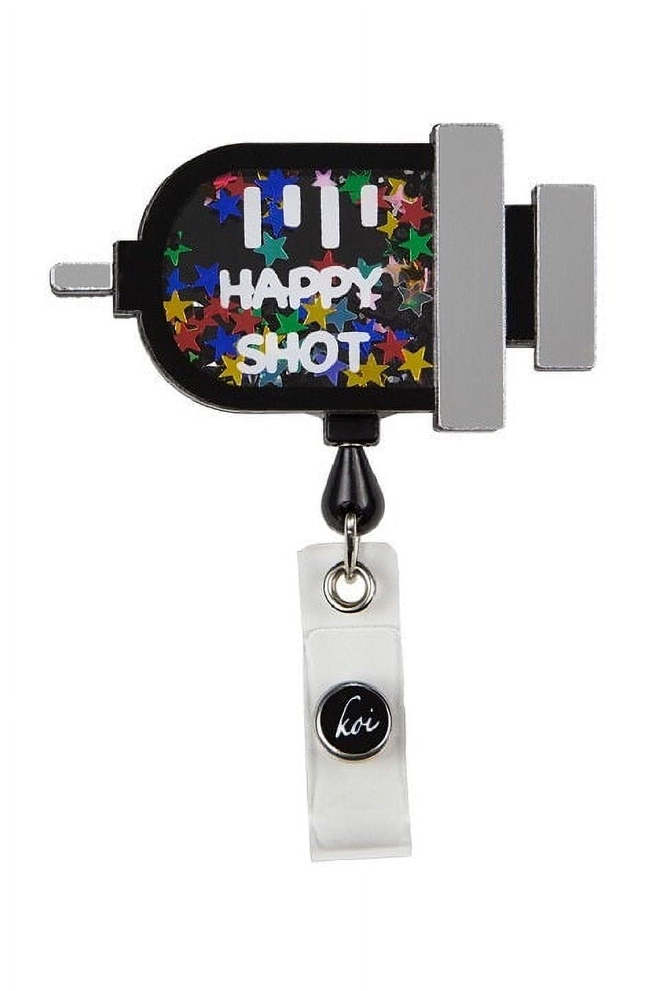 koi Shaker Retractable Badge Reels Color: Happy Shot 