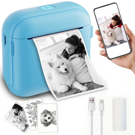 kolagan Multifunctional mini printer, portable thermal printer, instant printing, only for iOS devices, suitable for photos, labels, picture memos, ideal gift for Christmas and Halloween.