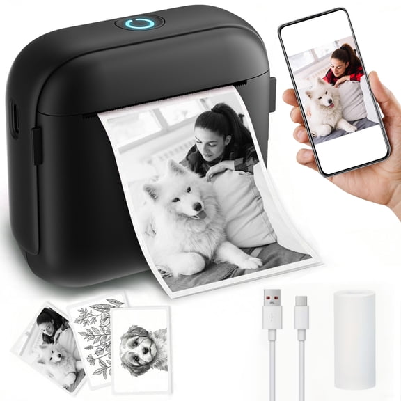 kolagan Multifunctional mini printer, portable thermal printer, instant printing, only for iOS devices, suitable for photos, labels, picture memos, ideal gift for Christmas and Halloween.
