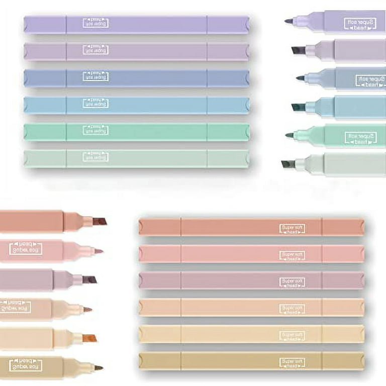 12Pcs Assorted Colors Bible Highlighters Pens No Bleed Cute