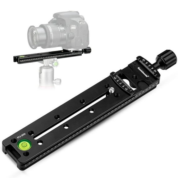 koolehaoda 200mm Multifunction Rail Nodal Slide Metal Quick Release Plate Clamp Compatible Arca Swiss (PU-200)