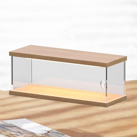 koolsoo 1/64 Scale Diecast Model Car Display Case with LED Lights,Table Stand Showcase Acrylic Display Box for Small Wheels,Mini Toys 12x4.6x5inch 1 Tier