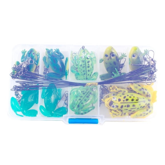 koolsoo 1 Pieces Frog 1 Pieces Swivels 1 Pieces Fishing Heads Fishing Accessories Set