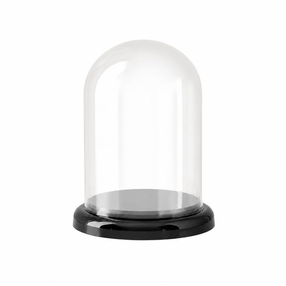 koolsoo 1 Transparent Acrylic Display Case for Figures and Collectibles Large Size Black Base Round Dustproof Dome Cover for Dolls and Models