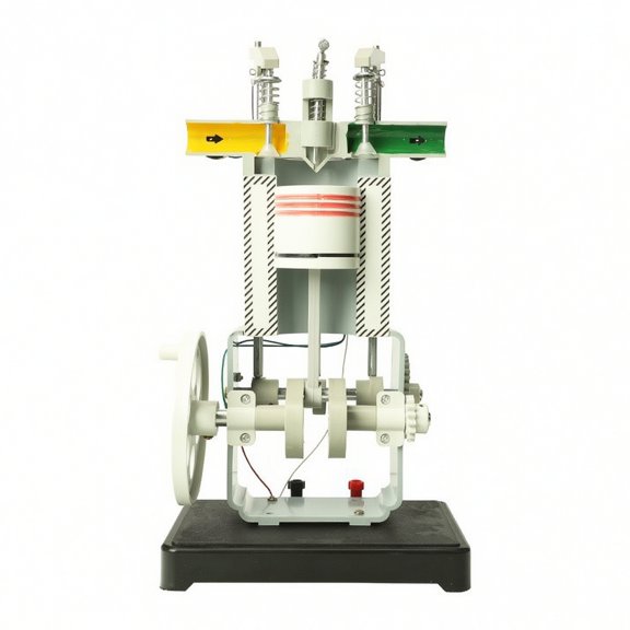 koolsoo 1 Unit Diesel Engine Model Single Cylinder Four Stroke Transparent Construction Mechanical Physics Teaching Aid for Science Enthusiasts