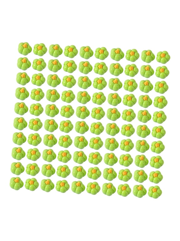 100 Pieces Pumpkin Pendant Charms Resin Mini Pumpkin Beads Artificial Vegetable Flatback Pumpkin Embellishments for DIY Projects Suitable for Phone Ca Green
