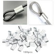 thumbnail image 1 of koolsoo 100Pcs Steel Wire Rope Aluminum Sleeve Cable Crimps Assortment Clip Heavy Duty Steel Wire Rope Aluminum Crimping Loop Sleeve M1.2, 1 of 8