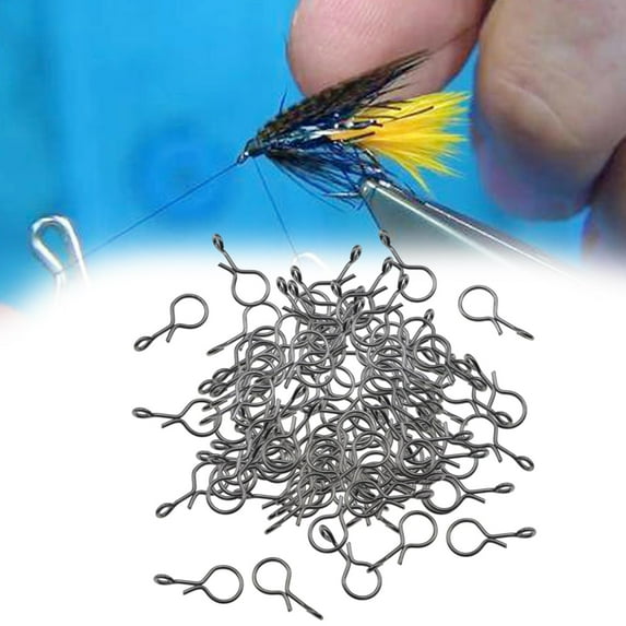 koolsoo 100x Fly Fishing Snap No Knot Snaps Fishing Hook Snap Connector High Strength Lure Snaps for Freshwater Saltwater L