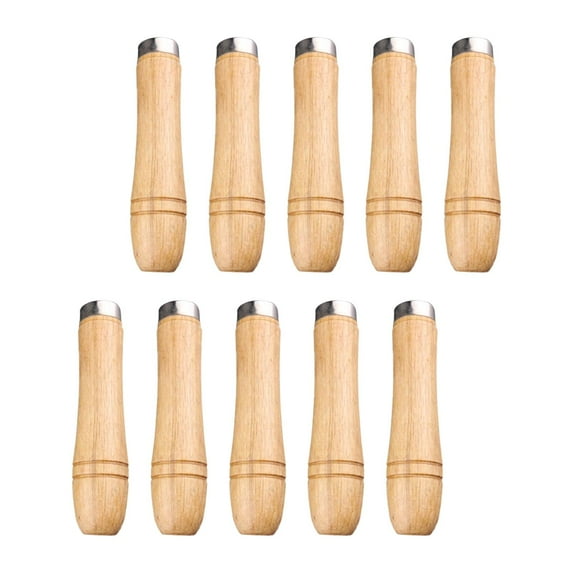 koolsoo 10Pcs Wooden File Handle Replacement with Metal Garage Maintenance DIY Hand Tools Carpentry Hardwood Polishing Wood Rasp large