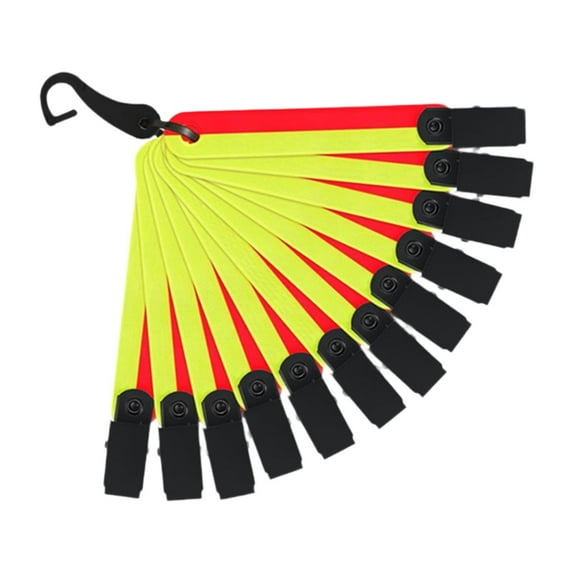 koolsoo 12 Pieces Reflective Trail Markers Clips PVC Weather Resistant Tags Tree Reflectors Road Sign Holders Tacks for Night Running red yellow