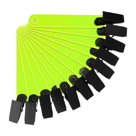 koolsoo 12 Pieces Reflective Trail Markers Clips PVC Weather Resistant Tags Tree Reflectors Road Sign Holders Tacks for Night Running yellow