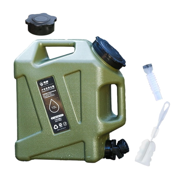 koolsoo 12L Water Container, Water Bucket with Faucet Large Water Tank, Water Storage Jug, Water Carrier for Picnic, Car Driving, BBQ Green