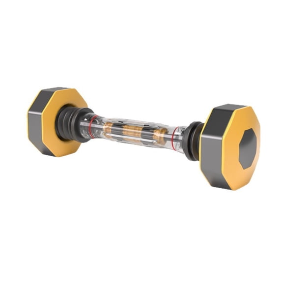 koolsoo 1pc Non-rolling Vibrating Dumbbell Adjustable Oscillation Black Yellow 16.34cm Length for Arm Chest Abs Biceps Muscle Toning at Home