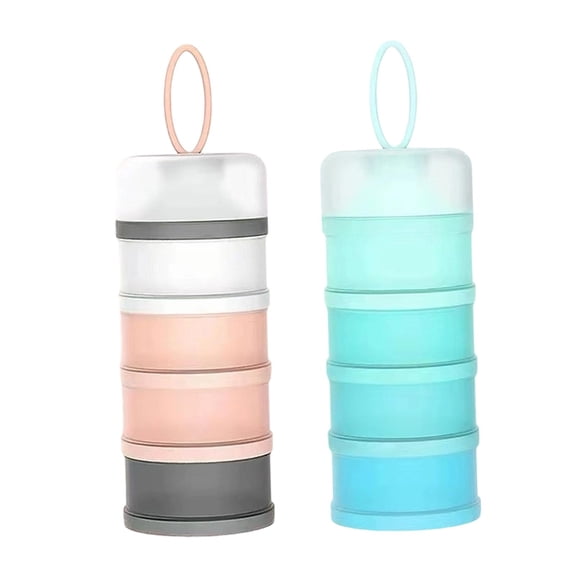 koolsoo 2 Pieces Protein Powder Containers 4 Separate Compartments Supplement Holder Leak Resistant Lids Portion Container for Athletes, Travelers, Gym