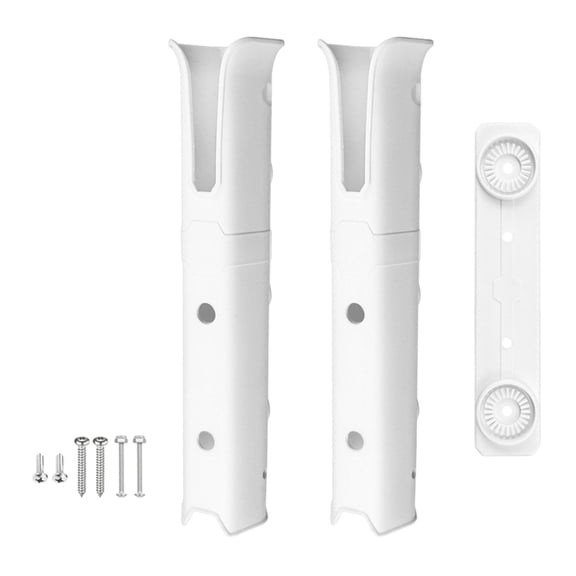 koolsoo 2 Tube Rod Holder Fishing Rod Rack Sturdy,Portable,with Mounting Screws Adjustable for Trailer Kayak Garage Storage Boat white