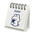 thumbnail image 1 of koolsoo 2024 Desk Calendar Cartoon Twin Wire Binding Thick Paper Desktop Calendar Stand up Desk Calendar for Desk Home Rabbit, 1 of 8