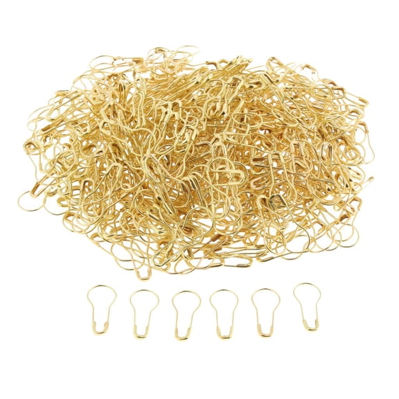 koolsoo 21mm/0.8 Inch Small Metal Gourd Safety Pins Bulb Guard Calabash Quilting Sewing Pin Bead For DIY craft Accessories, 500PCS (Gold)