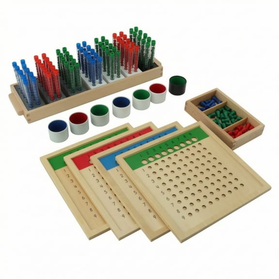 koolsoo 3 Pack Intuitive Division Board Arithmetic Operation Set with Beads and Cups for Kids 4-6 Years Old Educational Playroom