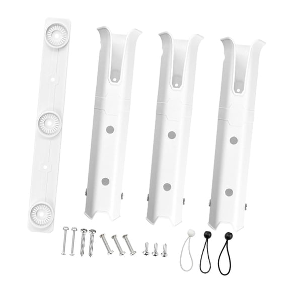 koolsoo 3 Tube Rod Holder, with Mounting Screws,Portable Sturdy Fishing Rod Rack Adjustable for Garage Storage, Trailer, Kayak Boat white