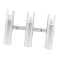 thumbnail image 1 of koolsoo 3 Tubes Fishing Rod Holder Deck Mount Fishing Holder Lightweight Practical Hanger Organizer Space Saving Rod Holder argent, 1 of 8