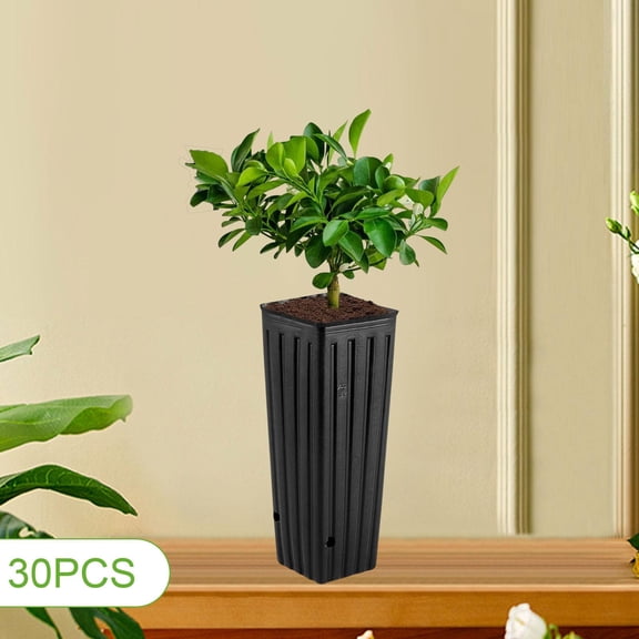 koolsoo 30x Deep Tree Starter Pots Plant Container Nursery Cups Breathable Growing Versatile Germination Garden Plants Seedling Pots XL