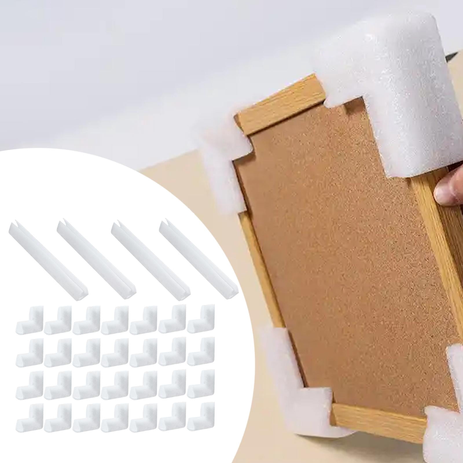 koolsoo 32Pcs Picture Frame Foam Corner Protectors Corner Guard Packaging Protection Shockproof L Shaped Cushioning for Photo Mirror
