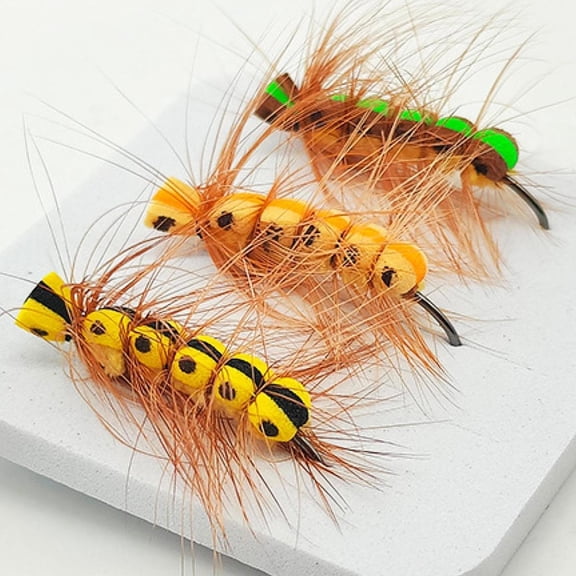 koolsoo 3x Fly Fishing Lures Portable Fly Fishing Baits for Perch Sunfish Trout Bass
