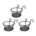 thumbnail image 1 of koolsoo 3x Hanging Planter Basket Above The Rail Flower Pot Holder Around Hanging Railing Planters for Window Courtyard Outdoors in The Interior Outdoors Black, 1 of 8