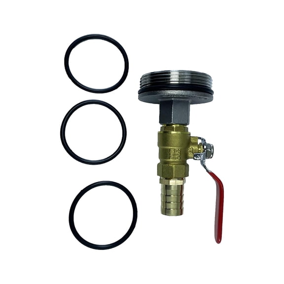 koolsoo 50 Gallon Steel Drum Faucet 58.5mm Fitting with Gaskets Leakproof, Replace Parts Stainless Steel Barrel Faucet IBC Tank Valve Straight 25mm