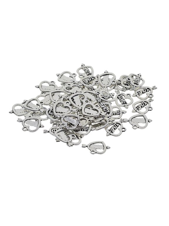 50 Pieces Valentine's Day Cupid Heart Love Arrow Charms Pendants For Jewelry