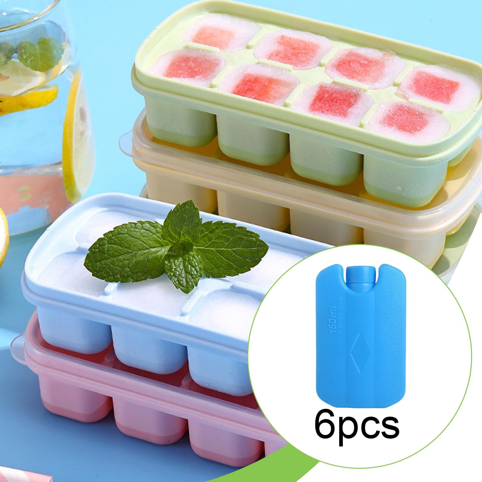 koolsoo 6 Pieces Ice Brick Pack Ice Cooler Blocks for Travel Cool Box Portable Space Saving Refreezable for Home Beach Picnic Fishing Blue