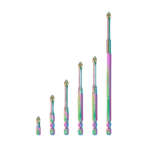 koolsoo 6 -fold Screwdriverbits Use Bits Alloy Steel Steel Steel Efficiency -resistant Anti -slip -cross -head for Repair Furniture Modules