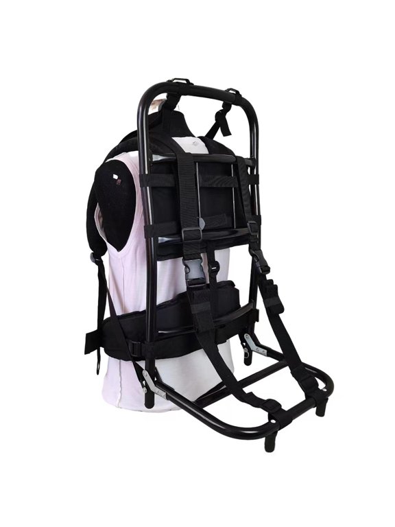 60kg Heavy Carrying Backpack Frame Aluminum Alloy Nylon for Outdoor Trekking Black