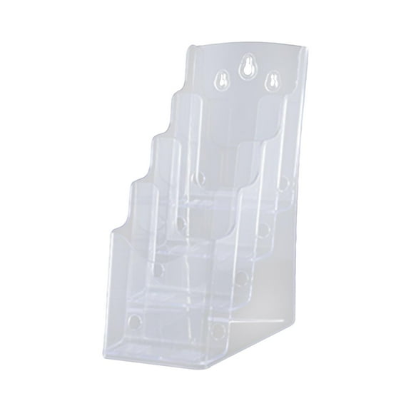 koolsoo Acrylic Brochure Holder Display Stand Desk or Wall Mount Table Stand Pamphlet Holder for Pamphlets Menu Booklets Office Hotel A6 4 Tier