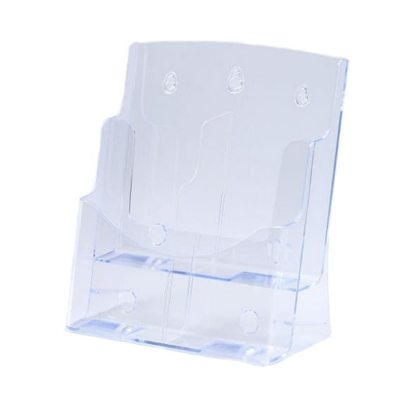 koolsoo Acrylic Display Stand,Pamphlet Holder Clear Flyer Brochure Holder Countertop Organizer for Business Card Restaurant Reception 2Tier 23.5x11.5x27cm