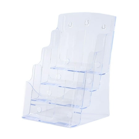 koolsoo Acrylic Display Stand,Pamphlet Holder Clear Flyer Brochure Holder Countertop Organizer for Business Card Restaurant Reception 23.5x17.3x32cm