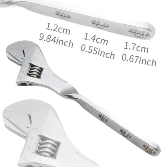 koolsoo Adjustable Wrench Manual Tool Utility Multipurpose Steel Lightweight Monkey Wrench for DIY Projects Workshop Professional Use 10inchh