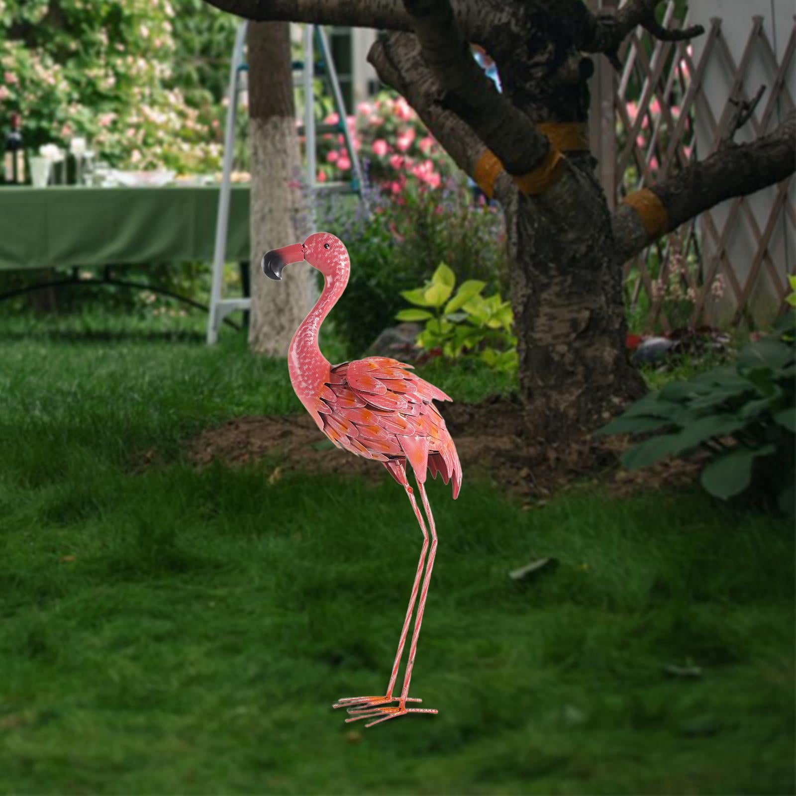 koolsoo Animal Figurines Flamingo Statue Crafts Decorative Multifunctional DIY Landscape Ornament Garden Sculpture for Garden Balcony