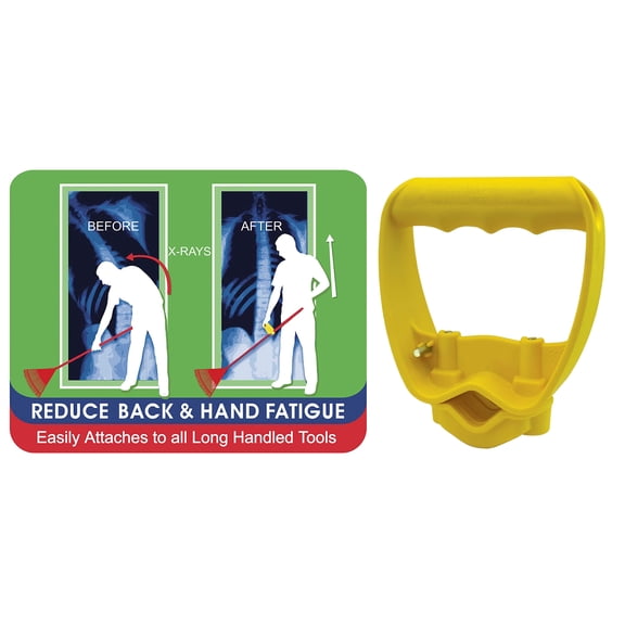 koolsoo Back Saving Tool Handle Attachment Rake Handle Ergonomic Universal Spade Add on Handle for Rakes Brooms String Hoes