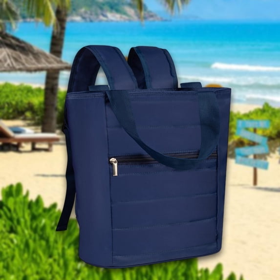 koolsoo Backpack Cooler Modern Soft Leakproof Insulated Bag for Fishing Hiking Trips Navy Blue