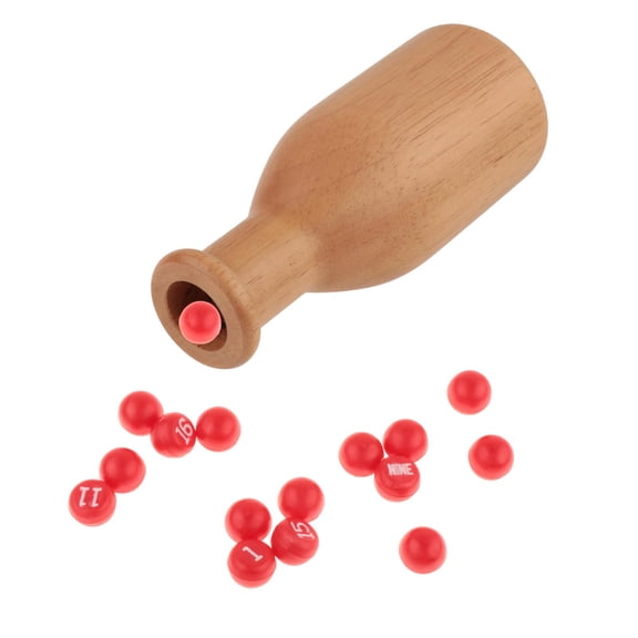 koolsoo Billiard Shaker Bottle Bundle Wooden Pool Table Props Scoring Numbered Balls Portable Game Accessories Suitable for Beginners Club Party Entertainment Light Brown