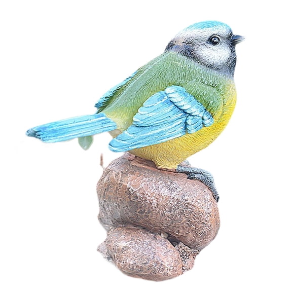 koolsoo Bird Figure Decoration Fairy Garden Decoration Miniosurgy Garden Sculpture Vogel Statue for Lawn Outside of The Background Bookcase On the stone