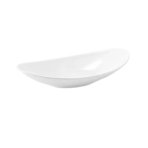 koolsoo Boat-Shaped Serving Dish Ceramic Look Boat Shaped Serving Tray Shatter-Resistant Oval Melamine Plate for Restaurants, Chefs, Commercial Use, Hotel