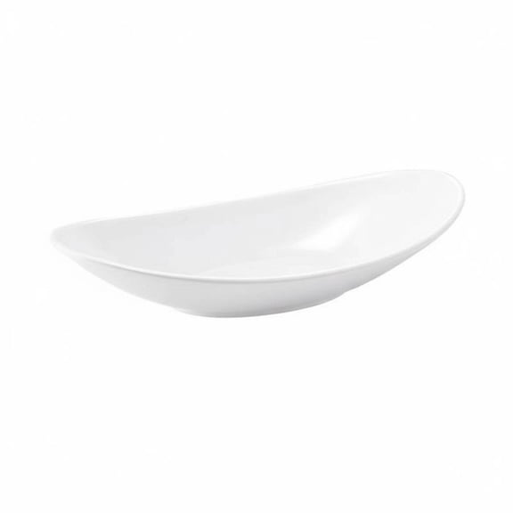 koolsoo Boat-Shaped Serving Dish Ceramic Look Boat Shaped Serving Tray Shatter-Resistant Oval Melamine Plate for Restaurants, Chefs, Commercial Use, Hotel