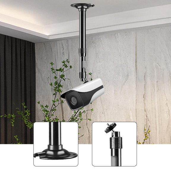 koolsoo Camera Mounting Bracket Adjustable Aluminium Alloy Wall Ceiling Mount Hanger 30 to 60cm Black