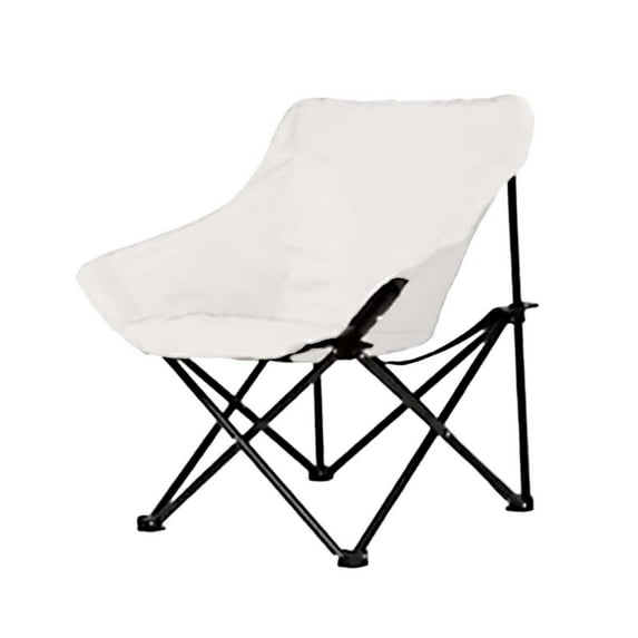 koolsoo Camping Chair Folding Chair Tear Resistant Ergonomic Design Moon Chair Portable Chair for Mountaineering Beach Adults Outdoor Beige