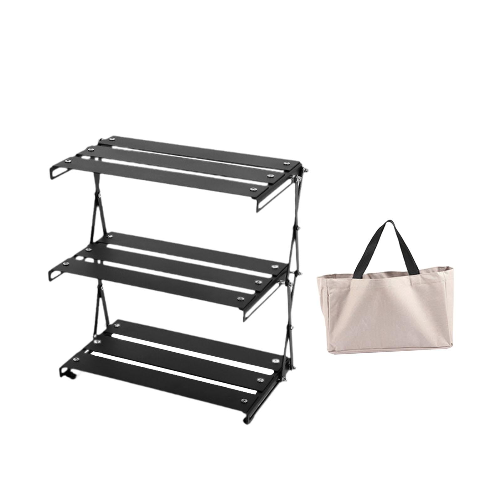 Foiding Storage Rack koolsoo Camping Folding Storage Rack Display Shelf 3 Tiers Folded ...