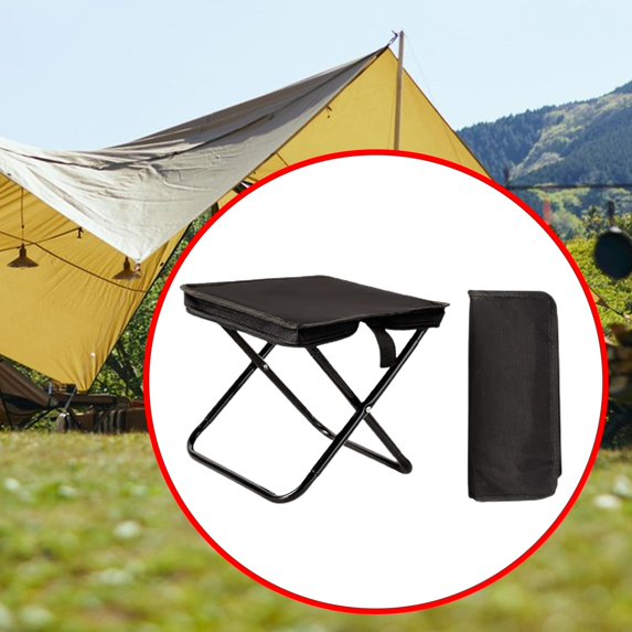 koolsoo Camping Stool Portable Folding Stool Foot Stool Backpacking Stool Small Folding Chair Camp Stool for Outdoor Traveling Picnic Black Small
